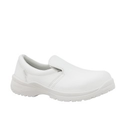 Zapato antimicrobiano ZAGROS S2 BLANCO SY HIDROGRIP ELÁSTICO