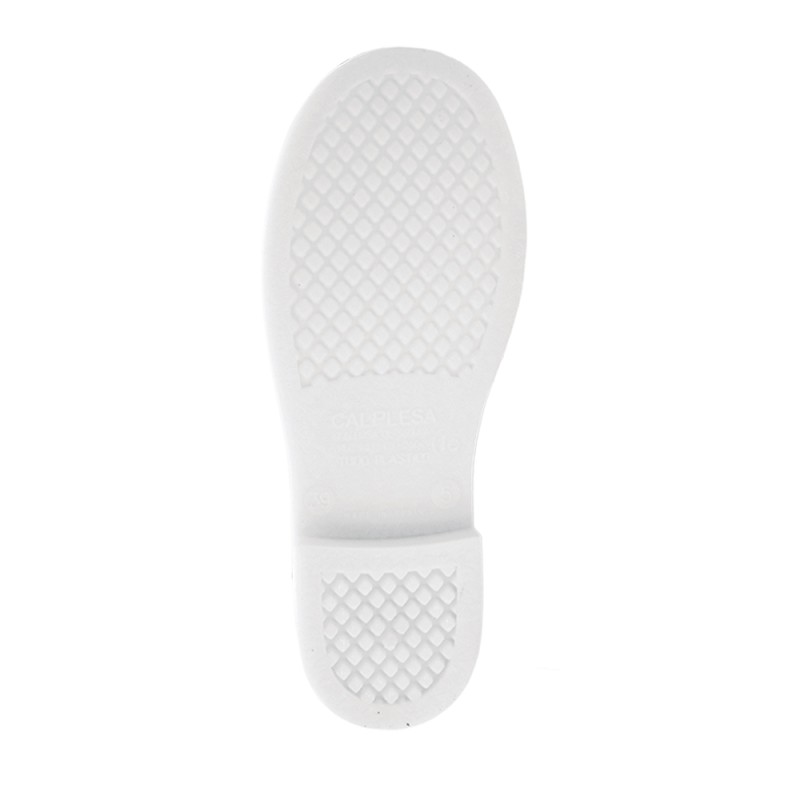 Bota antimicrobiana 100% impermeable CHARQUERA ANTIGRASA ALTA BLANCO vista inferior