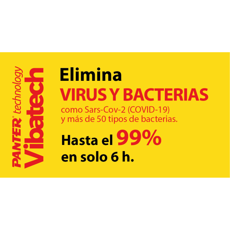 Tecnología Panter Vibatech. Efectivo contra virus y bacterias. Elimina hasta el 99% en 6 horas. Covid-19