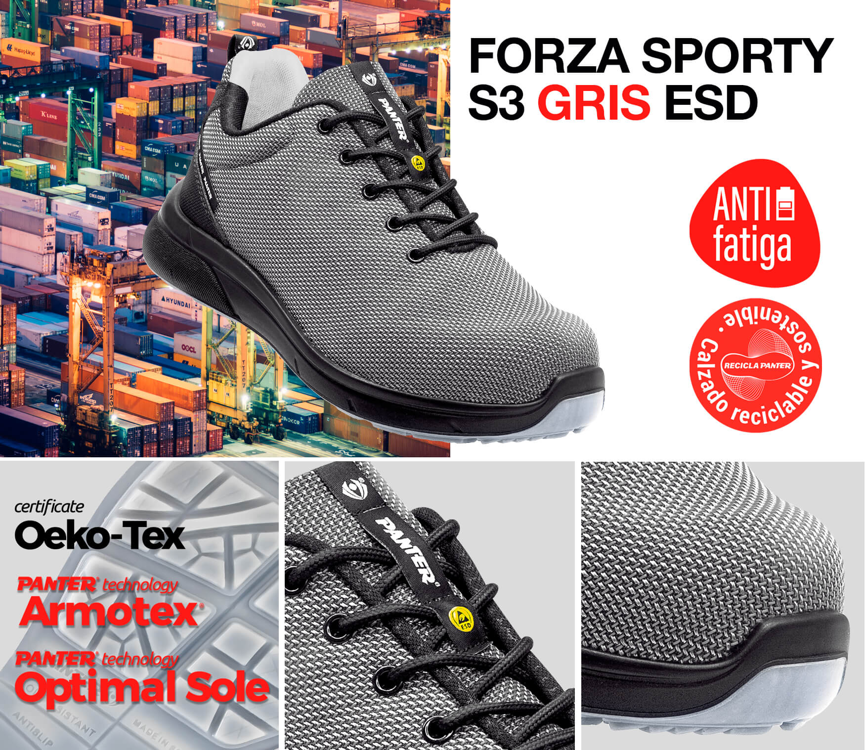 Forza Sporty S3 Gris ESD﻿