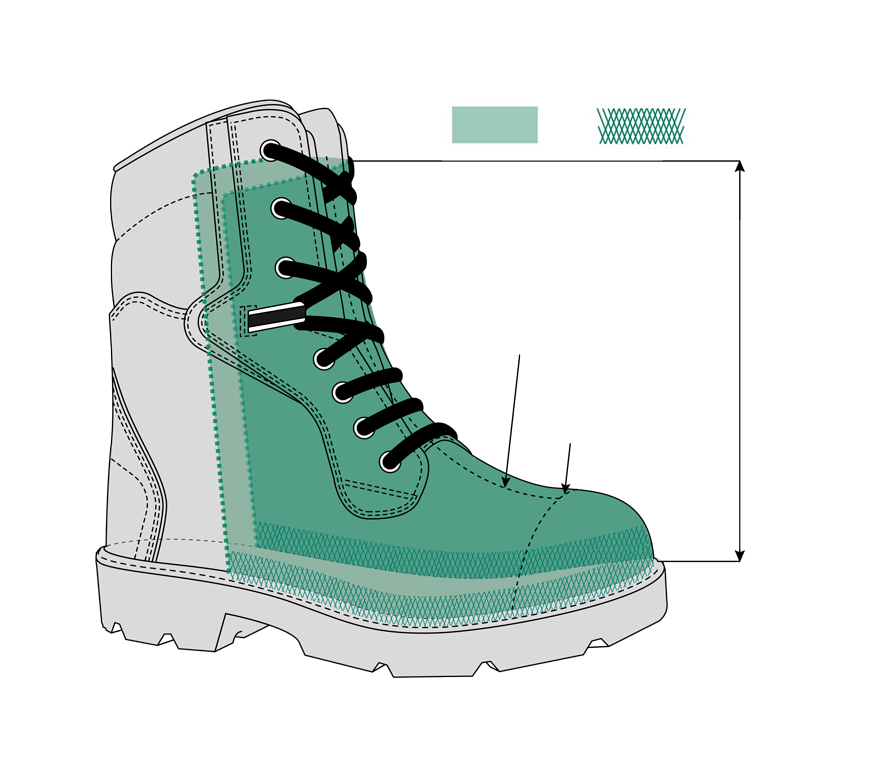 calzado de seguridad Thor resistente al corte por sierra de cadenas